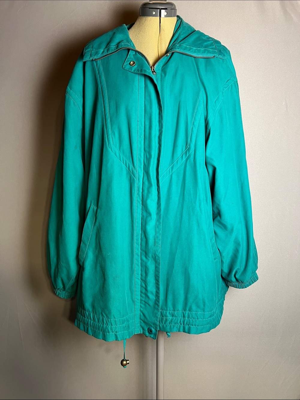 Vintage London Fog Teal Green zip up Lined Jacket